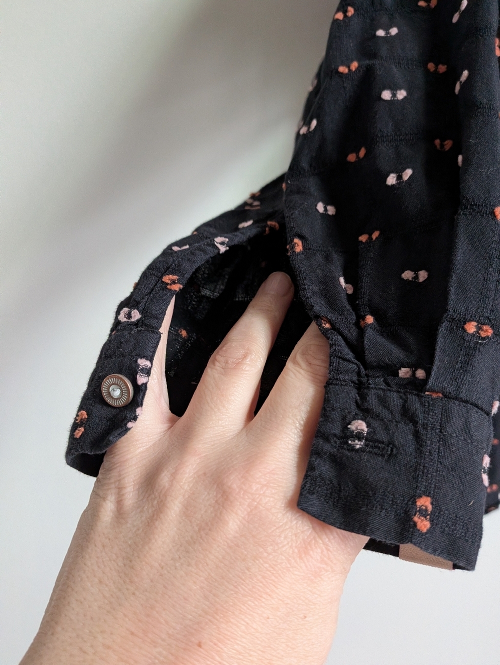 MALOJA Black Dots Cotton Casual Oversized Contemporary Button Front Shirt Large - Picture 7 of 12